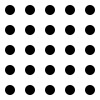 A regular array of dots of uniform size.