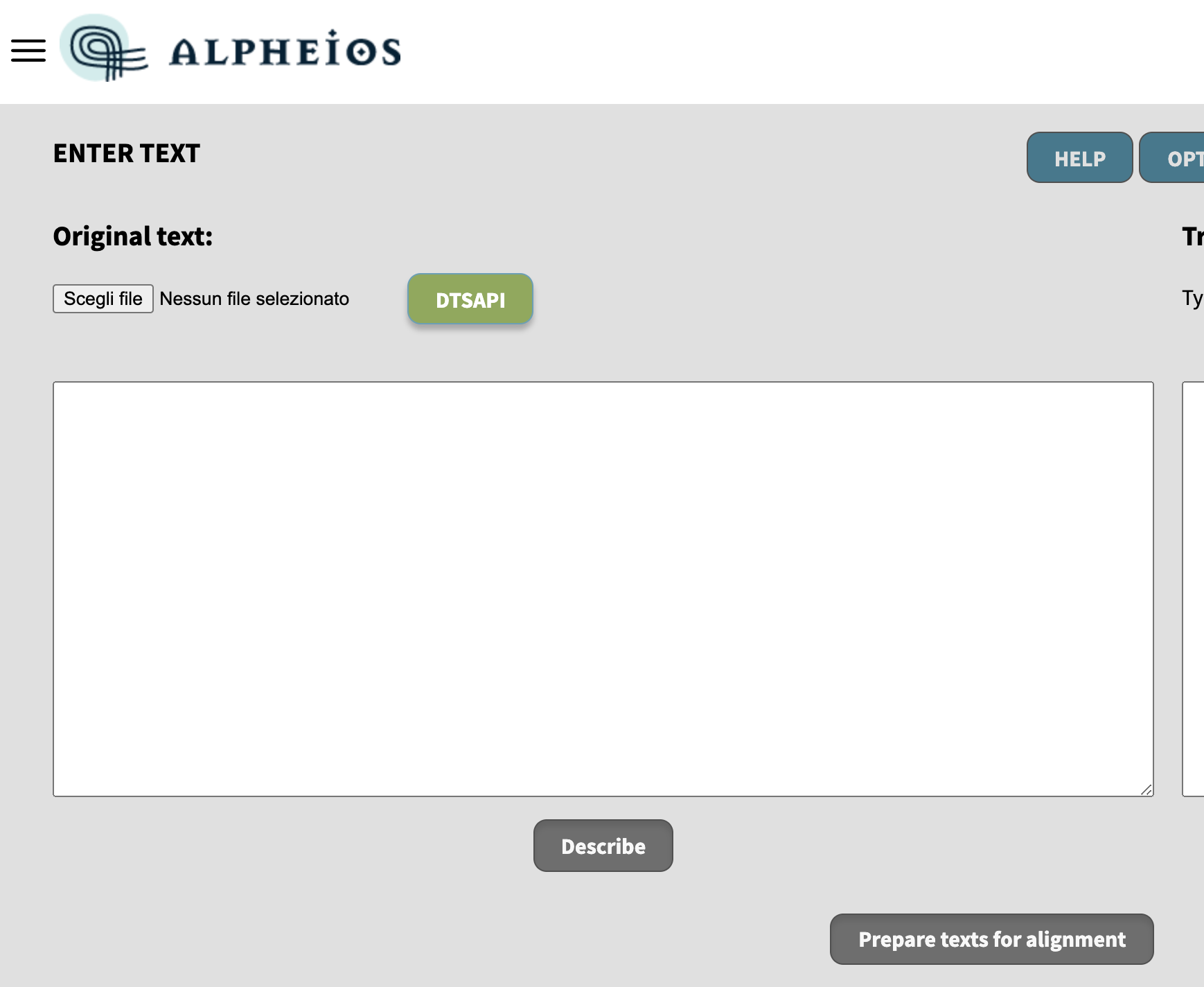 Loading a text in Alpheios from a DTS API.