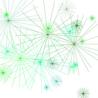 With the bimodal distribution the area is filled with the large starbursts, overlaid with the smaller ones.